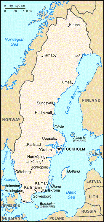 Map over Jonkoping and Huskvarna